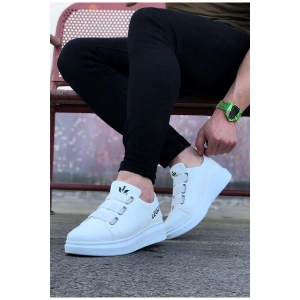 WG029 Beyaz Kalın Taban Casual Erkek Ayakkabı