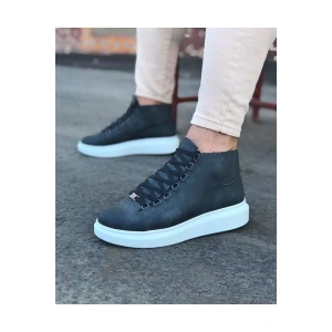 WG032 Gri Bağcıklı Sneakers  Yarım Bilek Bot