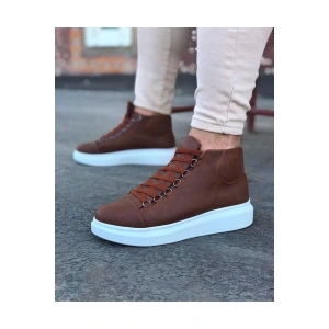 WG032 Taba Bağcıklı Sneakers  Yarım Bilek Bot