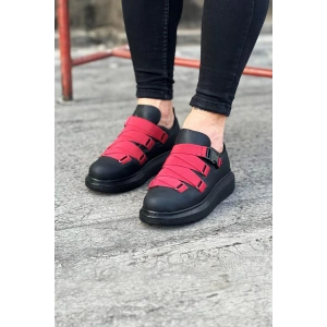 WG033 Kömür Kırmızı Erkek Yüksek Taban  Ayakkabı