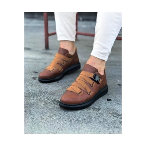 WG033  Taba Siyah Erkek Yüksek Taban  Ayakkabı