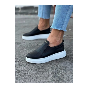 WG049 Siyah Düz Casual Erkek Ayakkabı