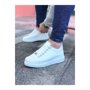 WG08 Beyaz Düz Erkek Casual Ayakkabı