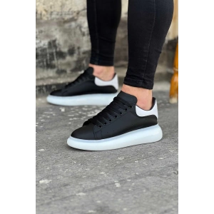 WG095 Siyah Beyaz Erkek Casual Ayakkabı