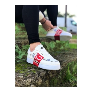WG202 Beyaz Kırmızı Erkek Günlük Ayakkabı