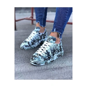 WG501 Siyah Beyaz Boyalı Erkek Casual Ayakkabı