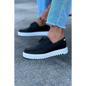 WG506 Siyah Erkek Saraclı Casual Ayakkabı