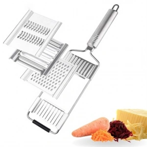 TUFEYO Ayarlanabilir 3 Farklı Başlıklı Tutmalı Sebze Dilimleyici Peynir Rendeleyici Aparat