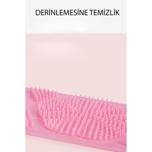 TUFEYO Çift Taraflı Banyo Hamam Lifi Silikon Masajlı Yumuşak Duş Lifi Uzun Ömürlü Hazır Banyo Keses