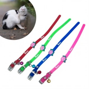 TUFEYO Çıngıraklı Zilli Sevimli Renkli Slikon Kedi Köpek Boyun Tasması