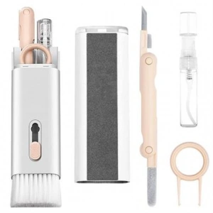 TUFEYO Çok Fonksiyonlu TV Bilgisayar Ekranı Kulaklık Fırçalı Spreyli Elektronik Temizlik Seti