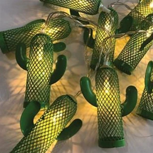 TUFEYO Pilli Yeşil Kaktüs Led Işık Zinciri Dekoratif Süs Aydınlatması