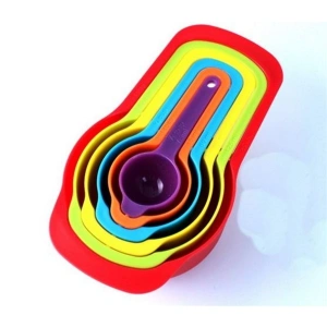 TUFEYO Pratik Ölçü Kaşığı Kabı 5li Şeker Baharat Sıvı Ölçer Aparat