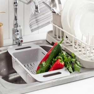 TUFEYO Uzayıp Kısalabilen Ayarlanabilir Plastik Lavabo Mutfak Süzgeci