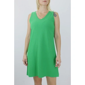 Krinkıl V Yaka Elbise Yeşil - 128.275.