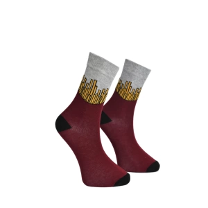 Unisex Patates Kızartması Çorap Bordo - LksÇrp24
