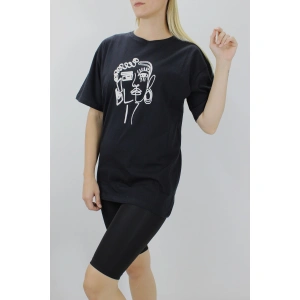 Yüz Baskılı Tişört Siyah - 144.075