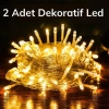 TUFEYO 10 Metre 100 Ledli 8 Fonksiyonlu Dekoratif Lambader Sarı Lamba