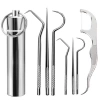 TUFEYO 7 Parça Paslanmaz Çelik Ağız Diş Tartar Sökücü Temizlik Bakım Seti