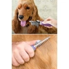 TUFEYO Düğüm Açıcı Pet Fırçası Emniyetli Uzun ve Çelik Dişli Kedi Köpek Tüy Kıtık Açma Tarağı