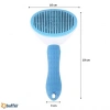 TUFEYO Kedi Köpek Tüy Toplayıcı Kendini Temizleyebilen Ergonomik Saplı Evcil Hayvan Tarağı Mavi