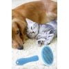 TUFEYO Kedi Köpek Tüy Toplayıcı Kendini Temizleyebilen Ergonomik Saplı Evcil Hayvan Tarağı Mavi