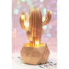 TUFEYO Led Işıklı Sevimli Kaktüs Dekoratif Masa Lambası Mini Biblo Gece Lambası-GOLD