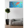 TUFEYO Renkli Atlas Dünya Haritası Manyetik Yapıştırıcı Gerektirmeyen Duvar Stickerı 118 CM * 56 CM