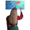 TUFEYO Renkli Atlas Dünya Haritası Manyetik Yapıştırıcı Gerektirmeyen Duvar Stickerı 118 CM * 56 CM