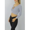 Gitilli Dekolteli Bluz Gri - 98797