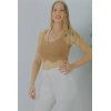 Örme Kolsuz Bayan Triko Vizon - 106471