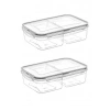 TUFEYO 2 Bölmeli Sızdırmaz Contalı Kilitli Kapaklı 1 Litre Erzak Saklama Kabı -LC505
