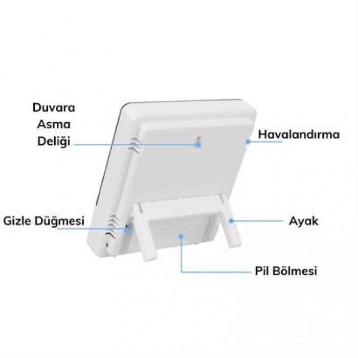 TUFEYO Bebek Odası Masaüstü Dijital Termometre Nem Ölçer Higrometre Saat