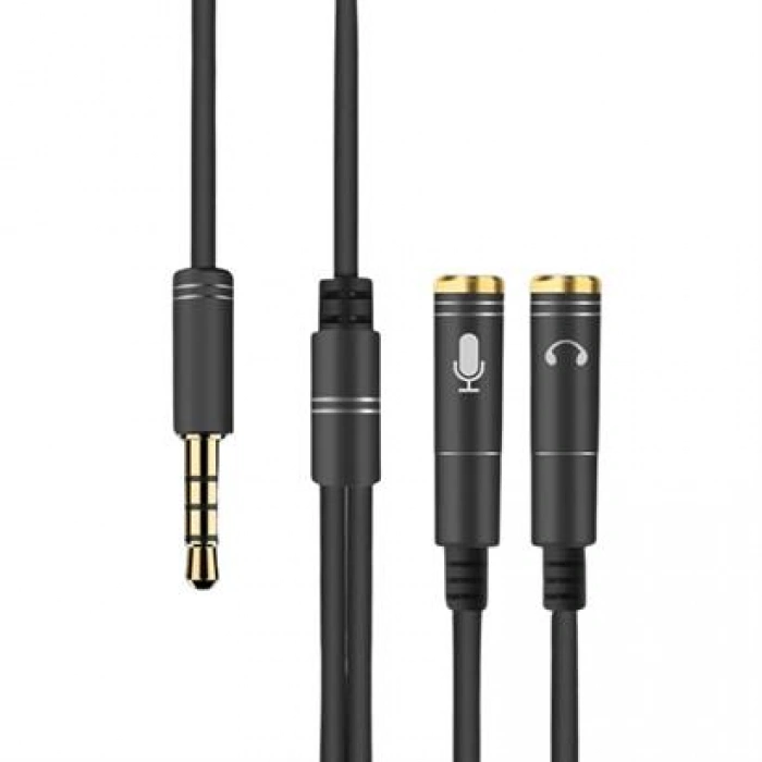 TUFEYO 1 Erkek 2 Dişi 35 mm Kulaklık ve Mikrofon Ayırıcı Çoklayıcı  Aux Kablo