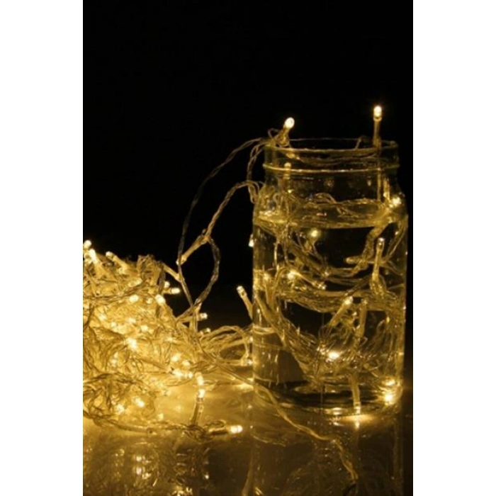 TUFEYO 10 Metre 100 Ledli 8 Fonksiyonlu Dekoratif Lambader Sarı Lamba