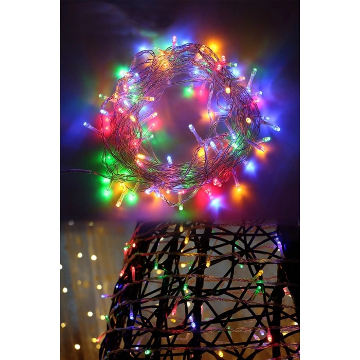 TUFEYO 10 Metre 100 Ledli 8 Fonksiyonlu Karışık Renkli RGB Led Lamba