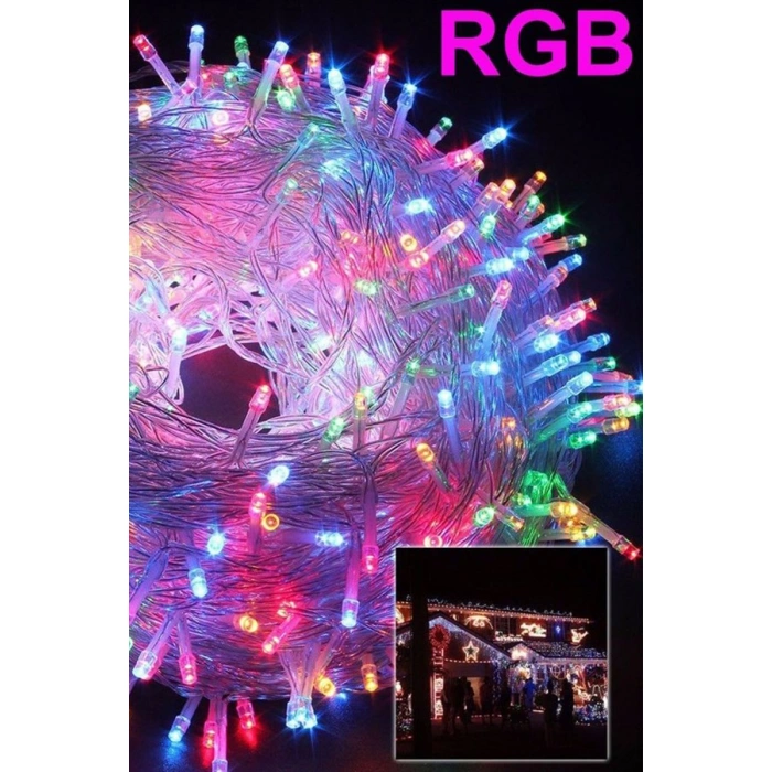 TUFEYO 10 Metre 100 Ledli 8 Fonksiyonlu Karışık Renkli RGB Led Lamba
