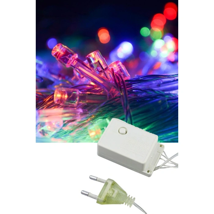 TUFEYO 10 Metre 100 Ledli 8 Fonksiyonlu Karışık Renkli RGB Led Lamba