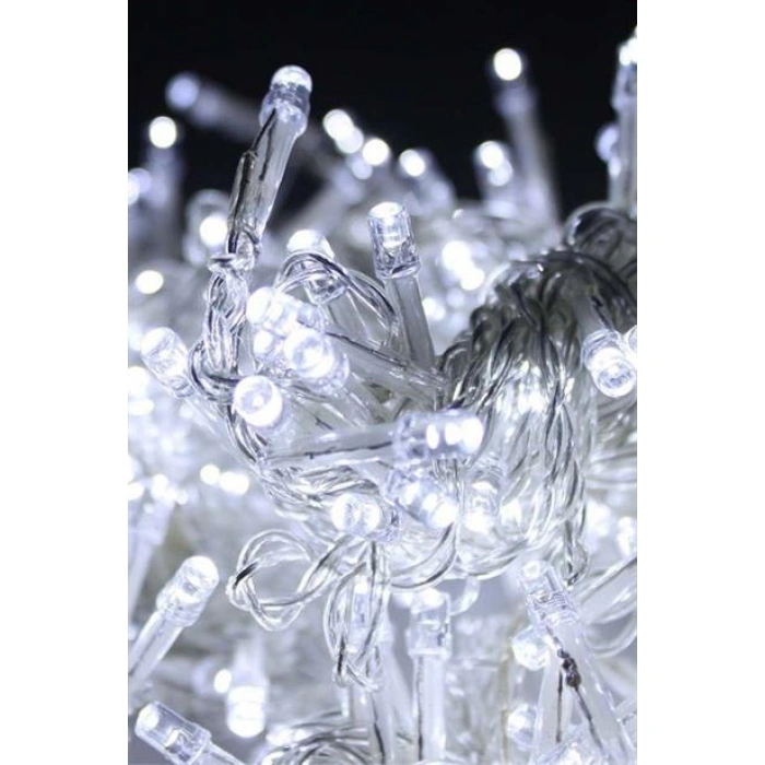 TUFEYO 100 Ledli 8 Fonksiyonlu 10 Metre Led Aydınlatma Dekor Lambası (beyaz)
