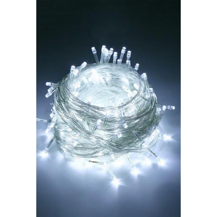 TUFEYO 100 Ledli 8 Fonksiyonlu 10 Metre Led Aydınlatma Dekor Lambası (beyaz)
