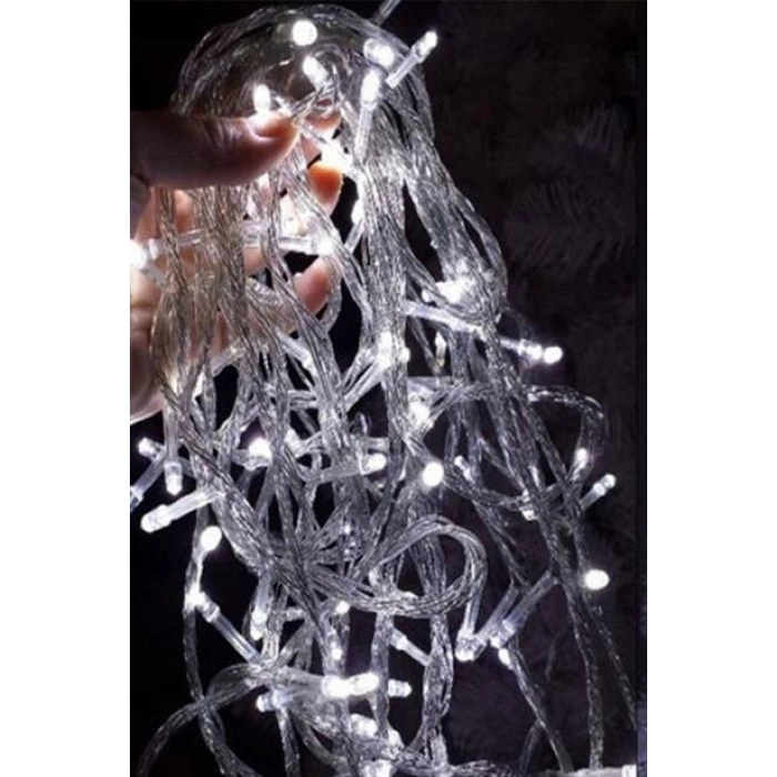 TUFEYO 100 Ledli 8 Fonksiyonlu 10 Metre Led Aydınlatma Dekor Lambası (beyaz)