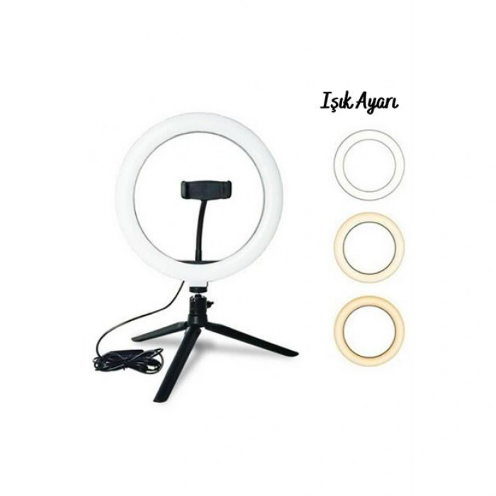 TUFEYO 10inç 26cm Youtube Instagram Tiktok Selfie  Stüdyo Video Fotoğraf Ring Light  Tripod Led Hal