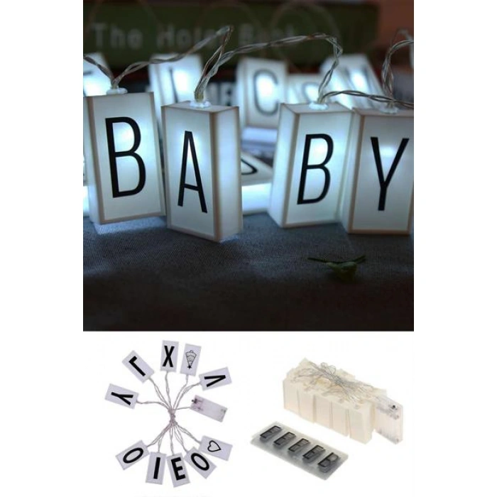TUFEYO 10lu Lightbox Işıklı Harf Mesaj Panosu Dekoratif  Harf Işık Zinciri