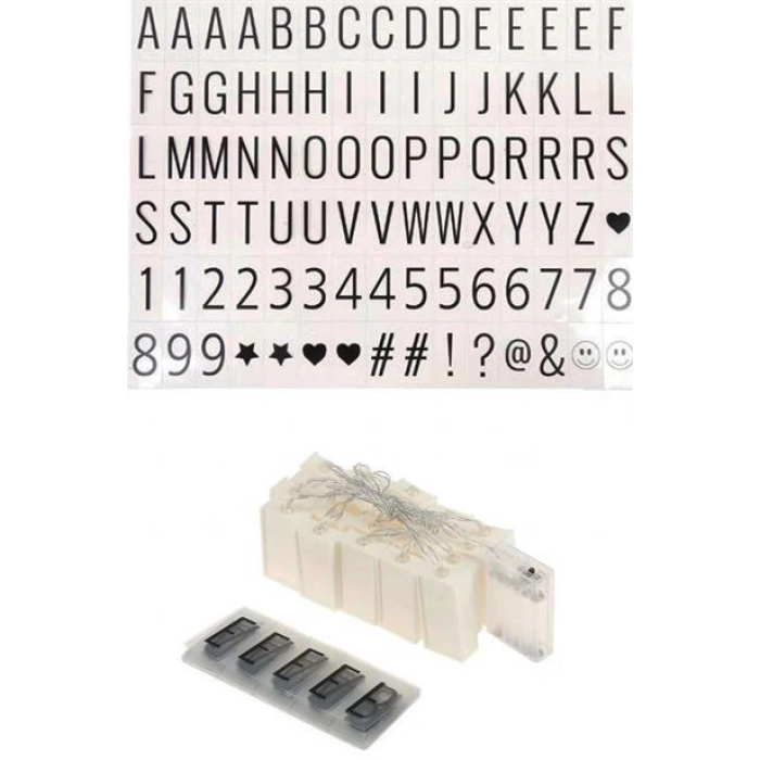 TUFEYO 10lu Lightbox Işıklı Harf Mesaj Panosu Dekoratif  Harf Işık Zinciri