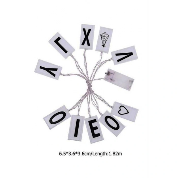 TUFEYO 10lu Lightbox Işıklı Harf Mesaj Panosu Dekoratif  Harf Işık Zinciri