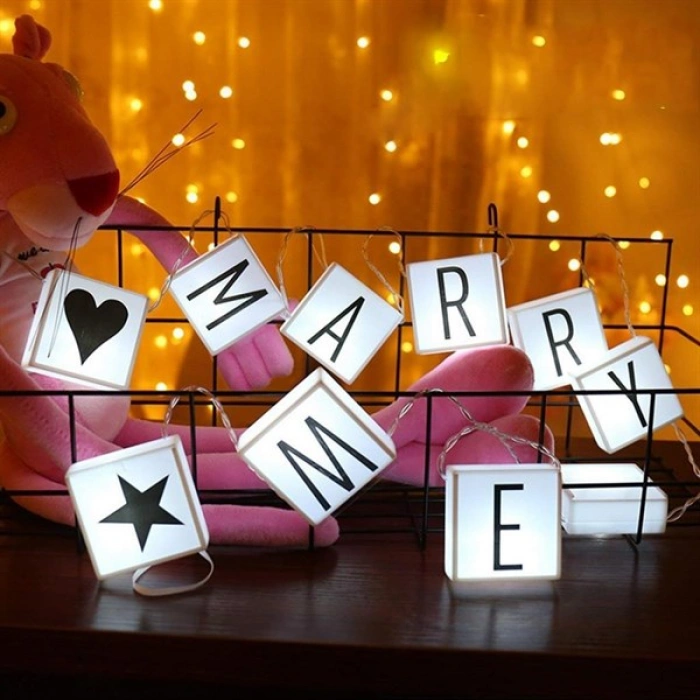 TUFEYO 10lu Lightbox Işıklı Harf Mesaj Panosu Dekoratif  Harf Işık Zinciri