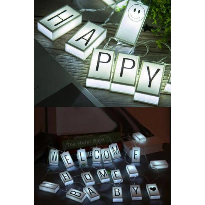 TUFEYO 10lu Lightbox Işıklı Harf Mesaj Panosu Dekoratif  Harf Işık Zinciri