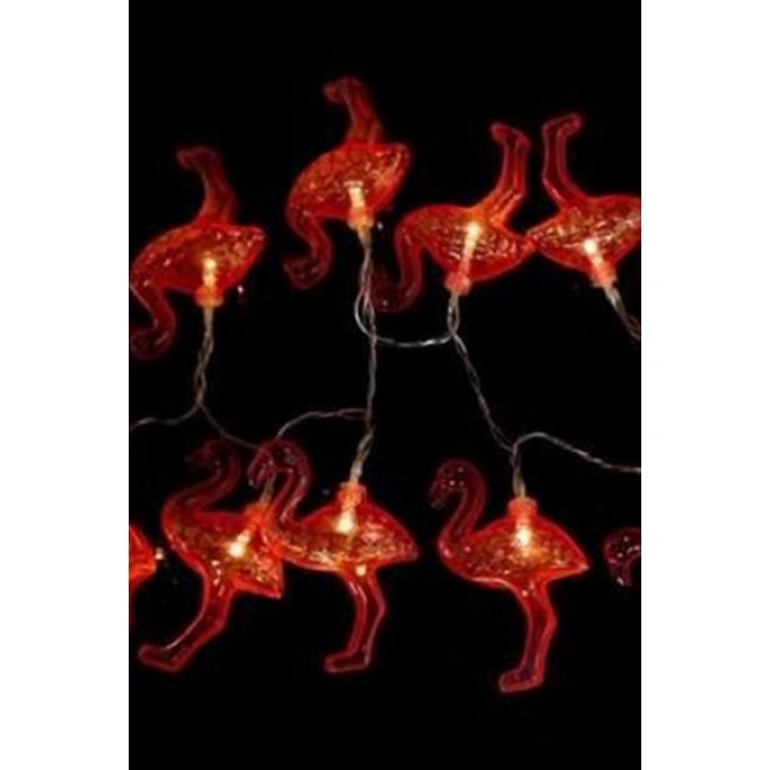 TUFEYO 10lu Pilli Led Flamingo Dekoratif Işık Zinciri Aydınlatma 1,5 Mt