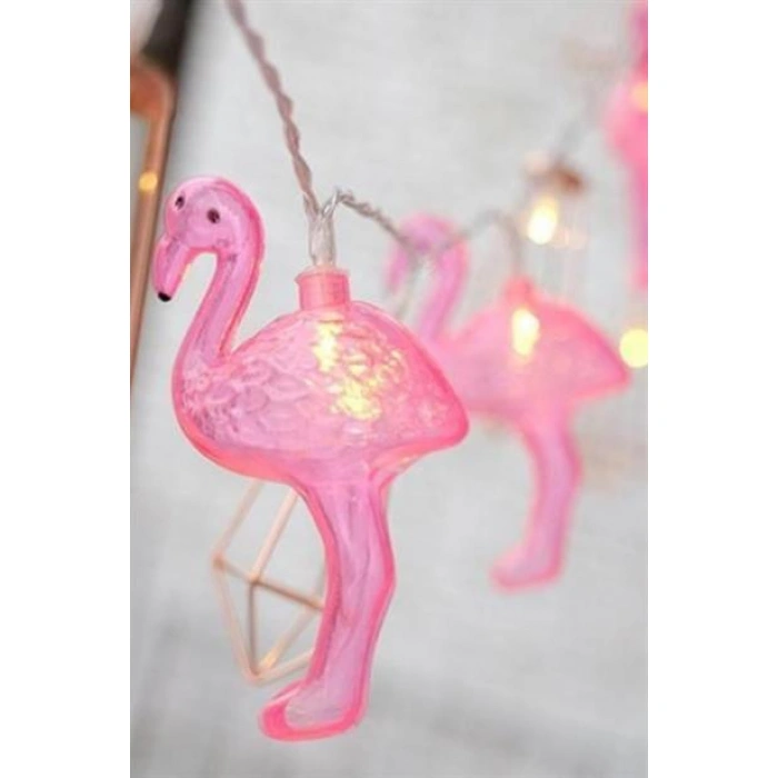 TUFEYO 10lu Pilli Led Flamingo Dekoratif Işık Zinciri Aydınlatma 1,5 Mt