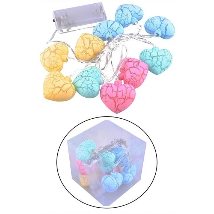 TUFEYO 10lu Renkli Kalp Şeklinde Dekoratif Dolama Led Aydınlatması